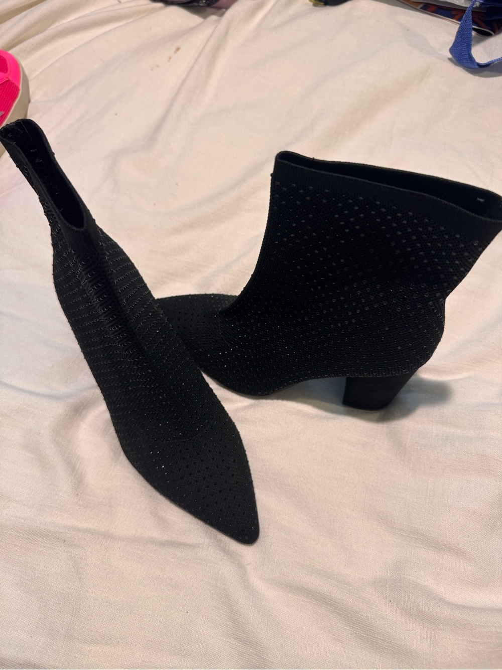 Altar'd State Black Knit Pointed Sock Ankle Boots